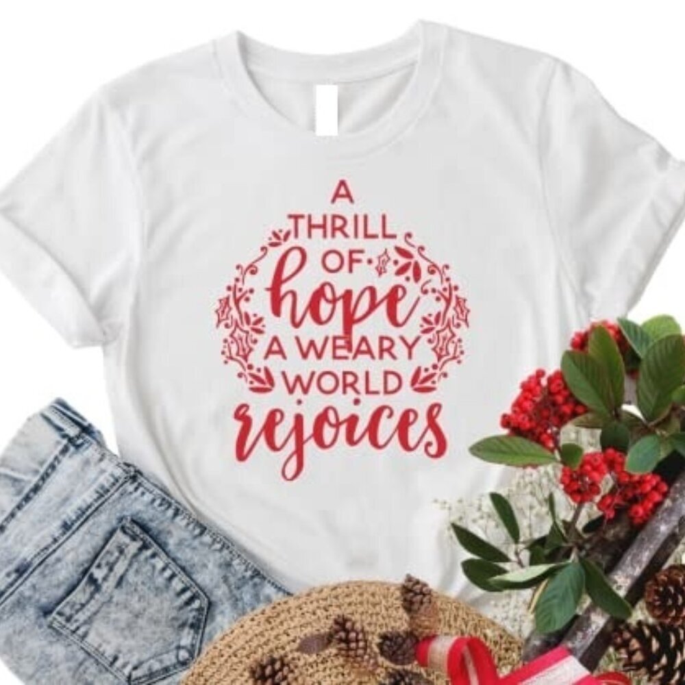 Thrill Of Hope O Holy Night Christmas Christian Faith Graphic T-Shirt 91